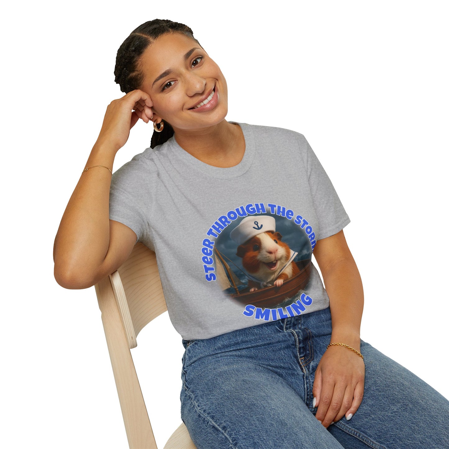 ๐พ Steer Through the Storm โ Sailor Joe the Little Captain Guinea Pig Tee ๐พ- Rescue Collab