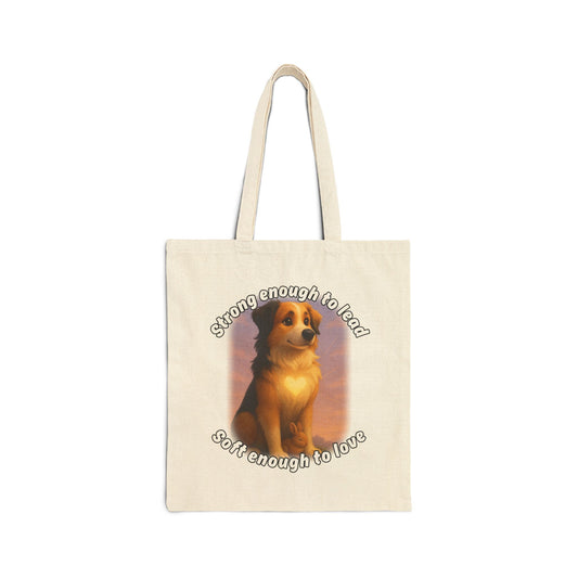 Strong Enough to Lead – Golden Dog Guardian Tote