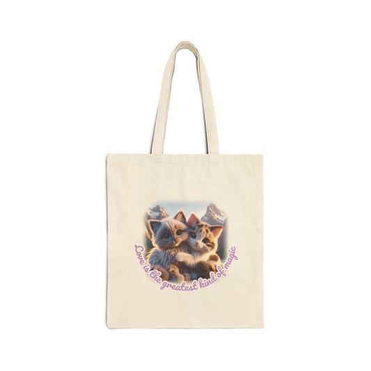 Love Is Magic β Cuddling Kitten Wonder Tote