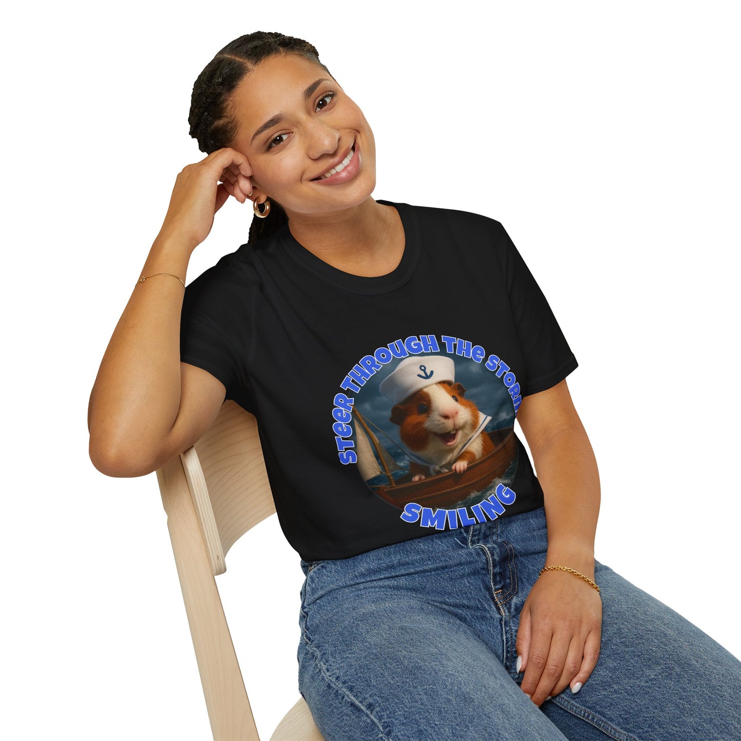 ๐พ Steer Through the Storm โ Sailor Joe the Little Captain Guinea Pig Tee ๐พ- Rescue Collab