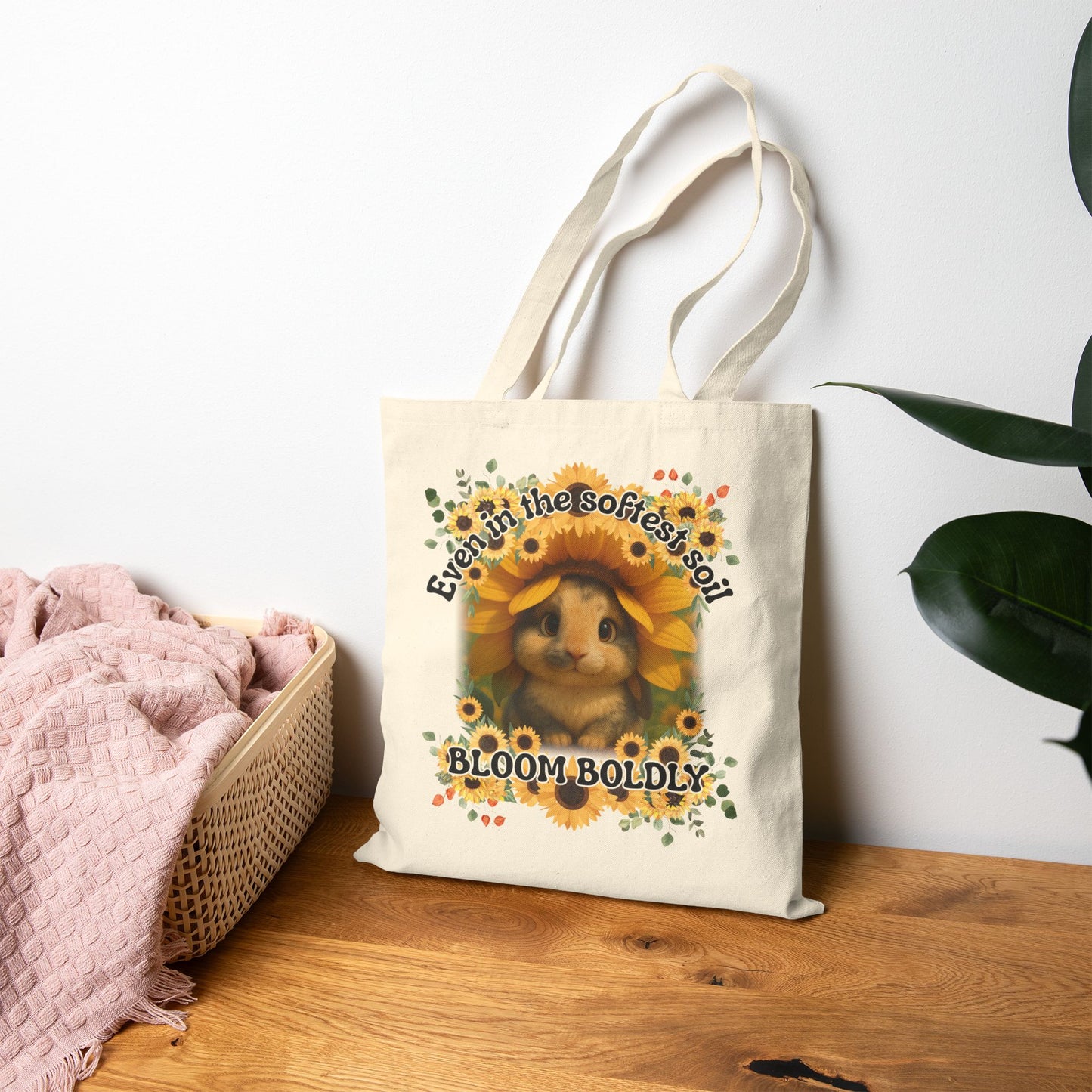 Sunflower Bunny Resilience Tote – Bloom Boldly