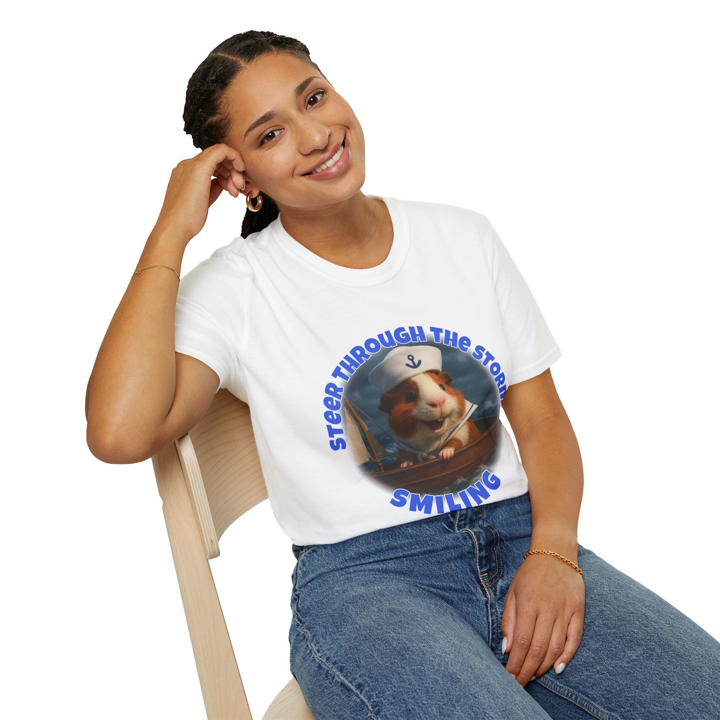 ๐พ Steer Through the Storm โ Sailor Joe the Little Captain Guinea Pig Tee ๐พ- Rescue Collab
