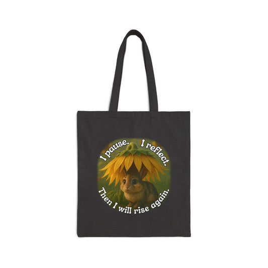 Pause & Rise β Sunflower Bunny Reflection Tote