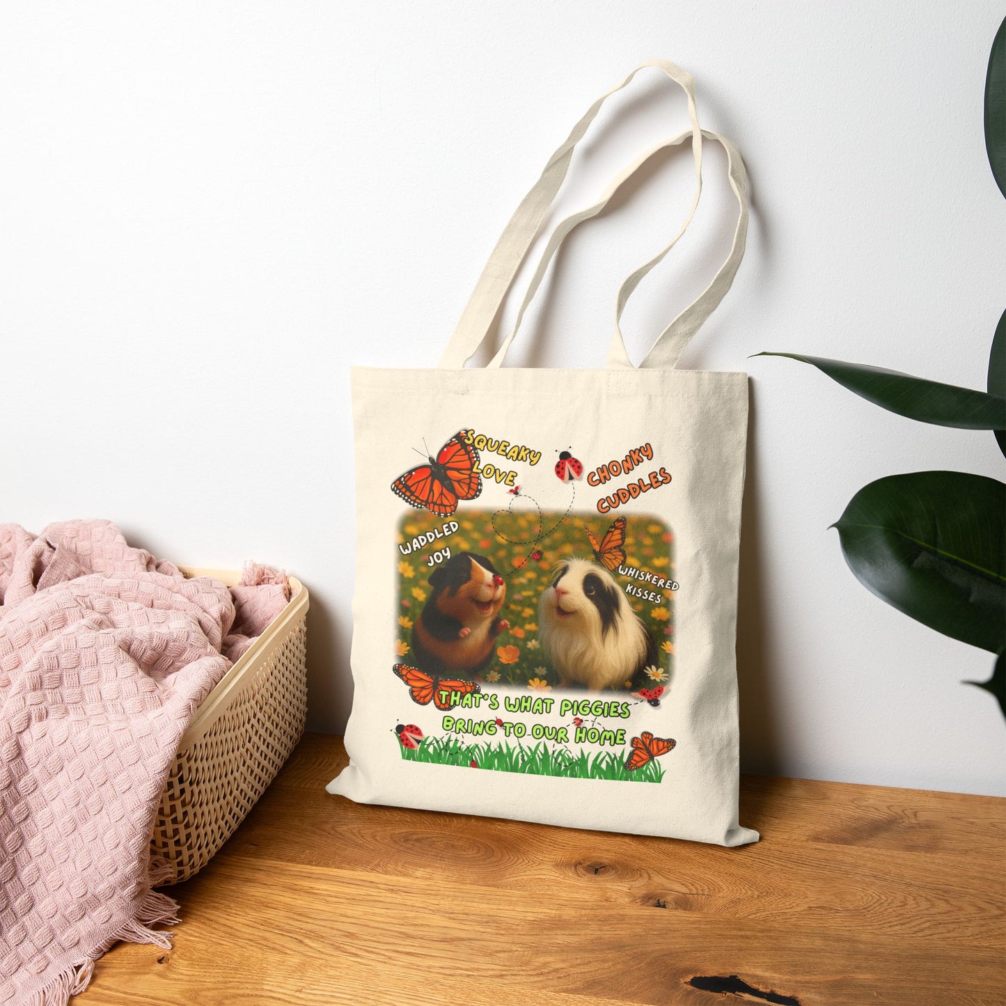 🐾 Squeaky Love, Chonky Cuddles – Naia & Amara Guinea Pig Rescue Tote 🐾