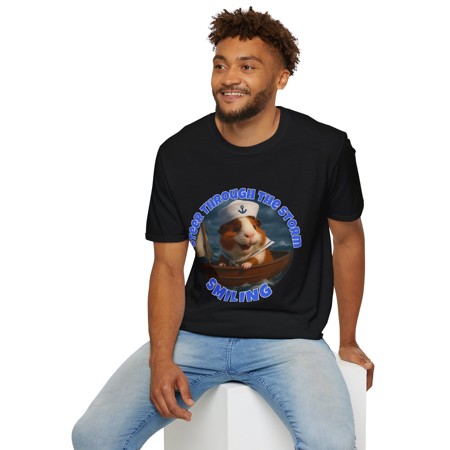 ๐พ Steer Through the Storm โ Sailor Joe the Little Captain Guinea Pig Tee ๐พ- Rescue Collab