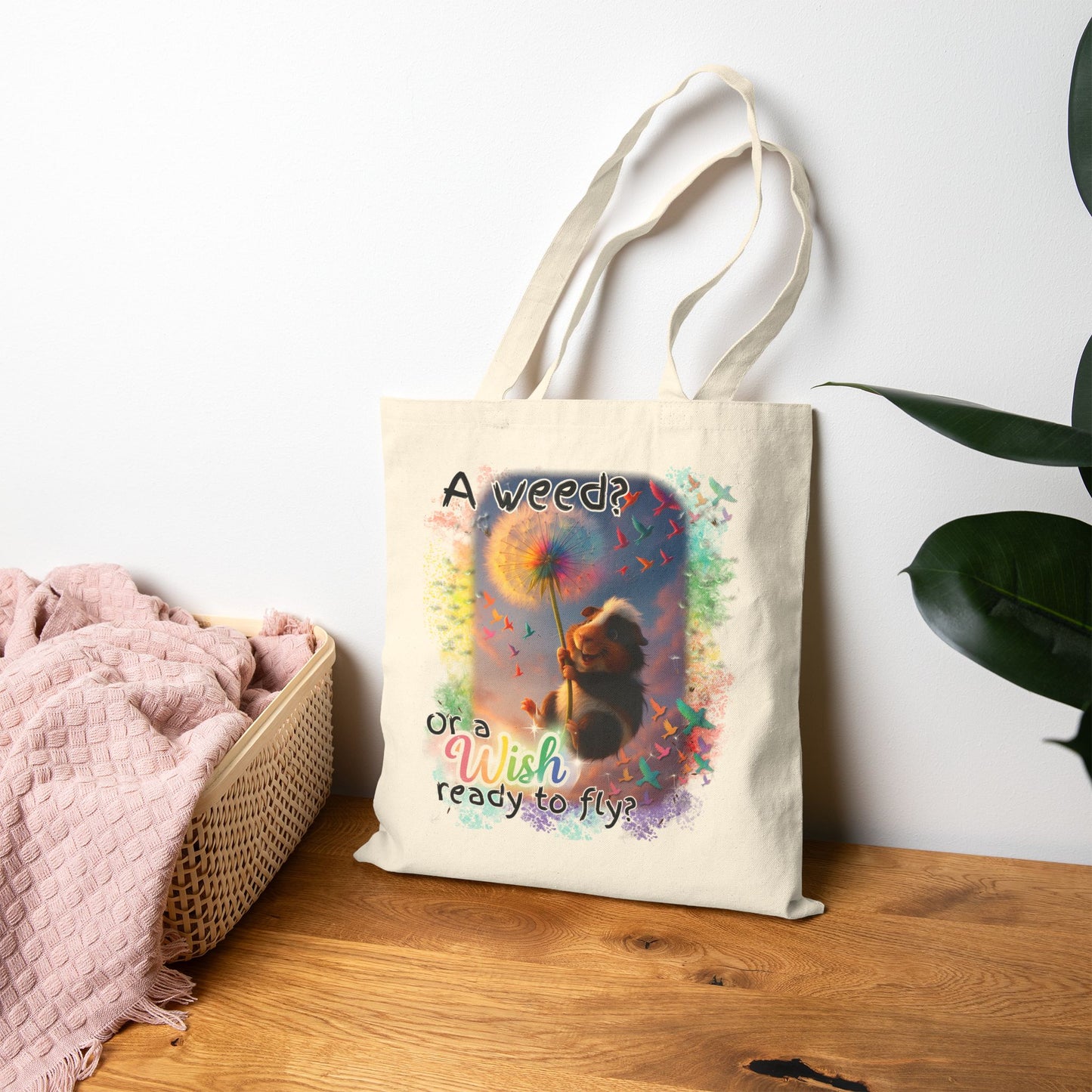 A Weed or a Wish? β Rainbow Dandelion Guinea Pig Tote πποΈπΎ