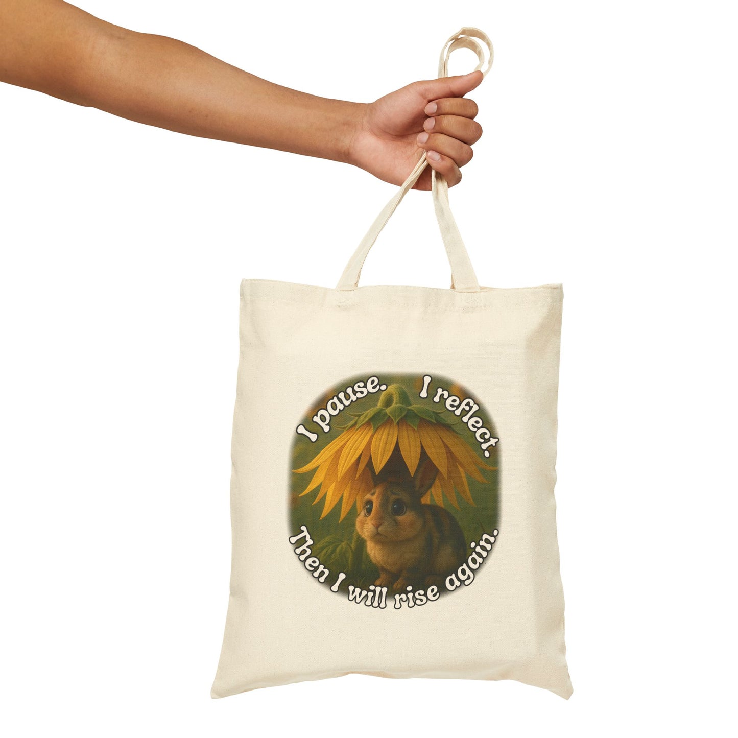 Pause & Rise – Sunflower Bunny Reflection Tote