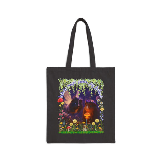 Where Magic Grows, Joy Follows – Whimsical Guinea Pig Tote