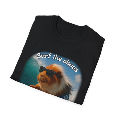🐾 Surf the Chaos – Pigio the Original Wave Rider Tee 🐾- Rescue Collab