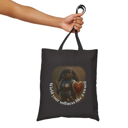 Bunny Warrior Comfort Tote – Wear Your Softness Like a Sword
