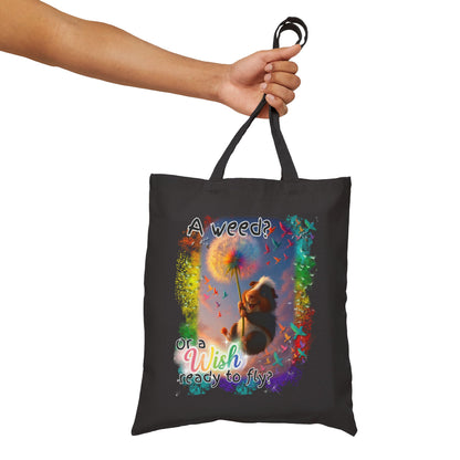 A Weed or a Wish? – Rainbow Dandelion Guinea Pig Tote 🌈🕊️🐾