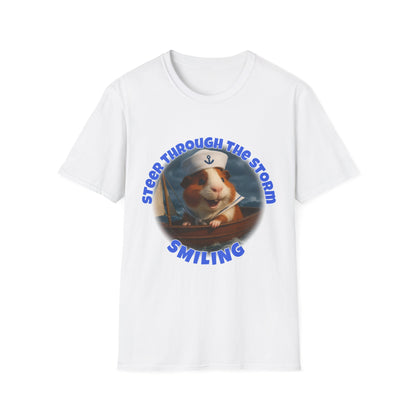 🐾 Steer Through the Storm – Sailor Joe the Little Captain Guinea Pig Tee 🐾- Rescue Collab