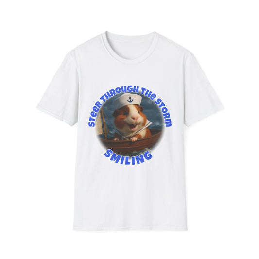 🐾 Steer Through the Storm – Sailor Joe the Little Captain Guinea Pig Tee 🐾- Rescue Collab