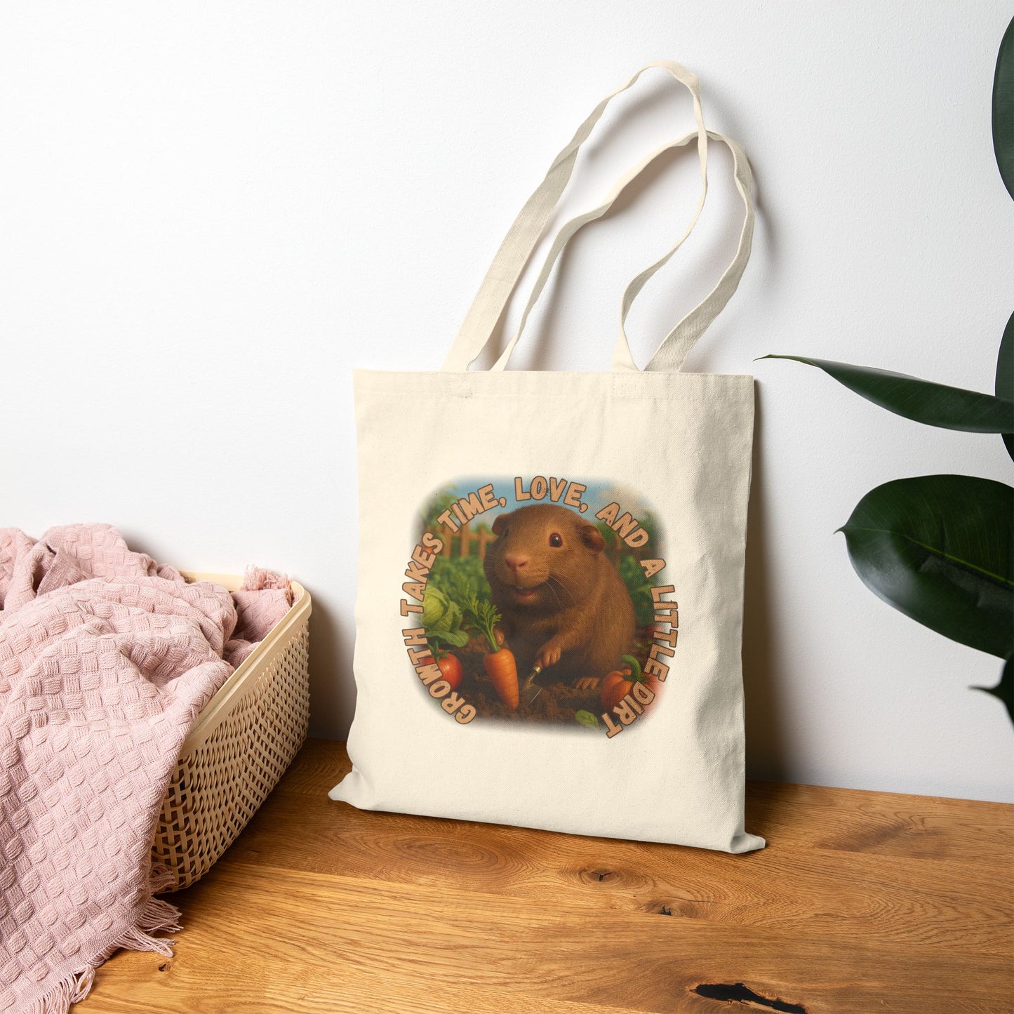 🐾 Growth Takes Time – Hazel the Garden Heart Tote 🐾