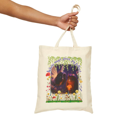 Where Magic Grows, Joy Follows – Whimsical Guinea Pig Tote