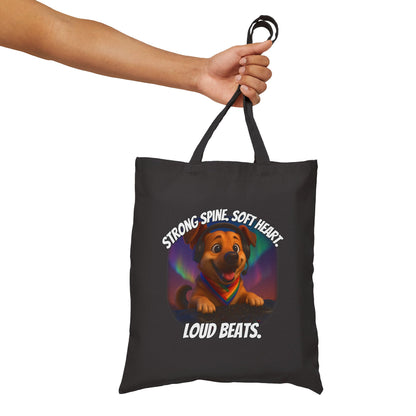 Soft Heart Loud Beats Pup Tote – Strong Spine Energy