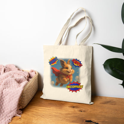 Brave, Fluffy, Unstoppable – Super Bunny Tote 💥🐇🦸