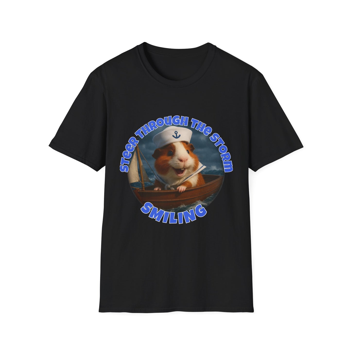 🐾 Steer Through the Storm – Sailor Joe the Little Captain Guinea Pig Tee 🐾- Rescue Collab