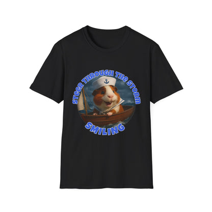 🐾 Steer Through the Storm – Sailor Joe the Little Captain Guinea Pig Tee 🐾- Rescue Collab