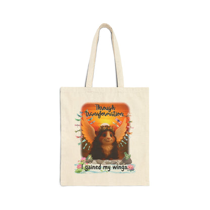 Through Transformation – Winged Guinea Pig Tote 🌅🐾✨