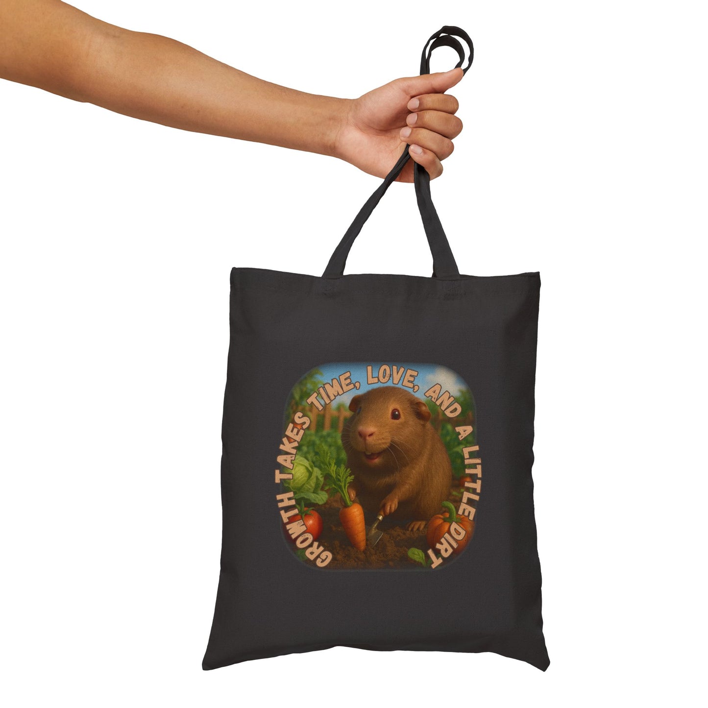 🐾 Growth Takes Time – Hazel the Garden Heart Tote 🐾