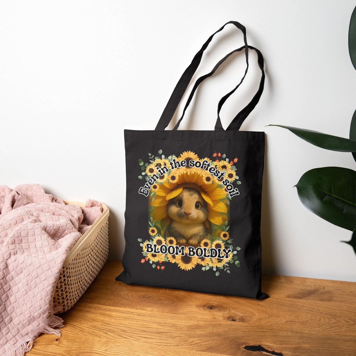 Sunflower Bunny Resilience Tote – Bloom Boldly