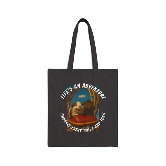 🐾 Life’s an Adventure – Quincy & Chuckles the Rescue Piggies Tote 🐾
