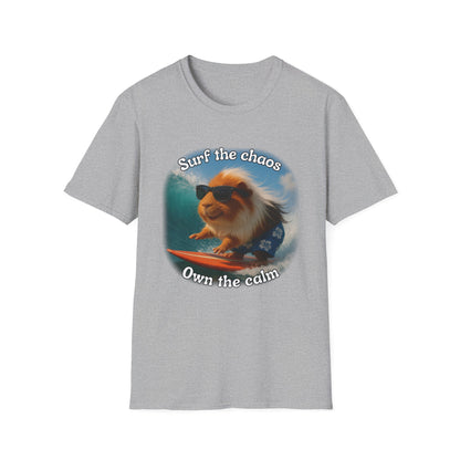 🐾 Surf the Chaos – Pigio the Original Wave Rider Tee 🐾- Rescue Collab