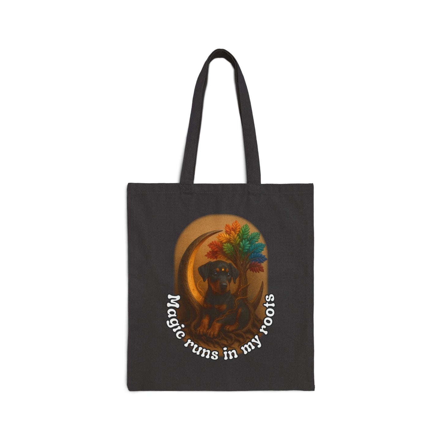 Ancestral Doberman Pup Power Tote – Magic Runs in My Roots