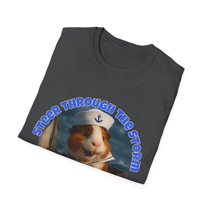🐾 Steer Through the Storm – Sailor Joe the Little Captain Guinea Pig Tee 🐾- Rescue Collab