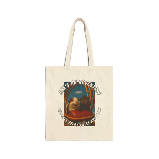 🐾 Life’s an Adventure – Quincy & Chuckles the Rescue Piggies Tote 🐾