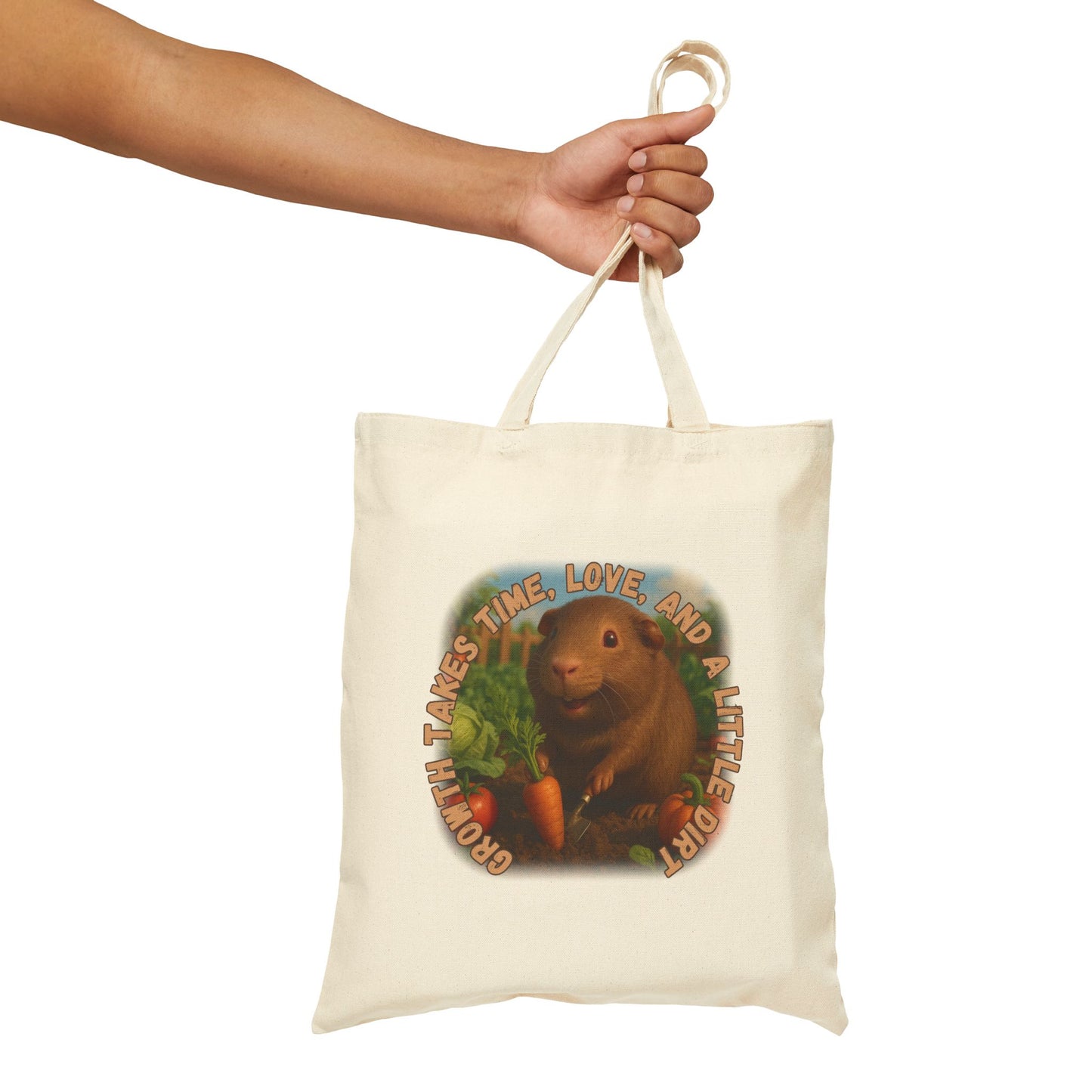 🐾 Growth Takes Time – Hazel the Garden Heart Tote 🐾