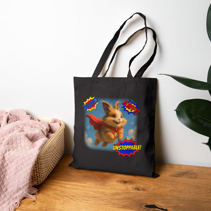 Brave, Fluffy, Unstoppable – Super Bunny Tote 💥🐇🦸