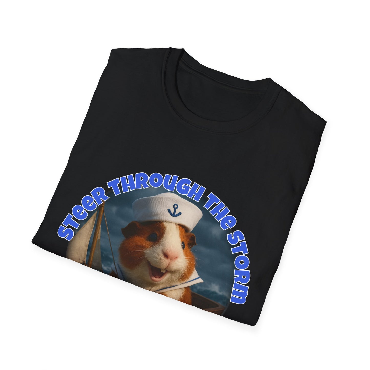 🐾 Steer Through the Storm – Sailor Joe the Little Captain Guinea Pig Tee 🐾- Rescue Collab