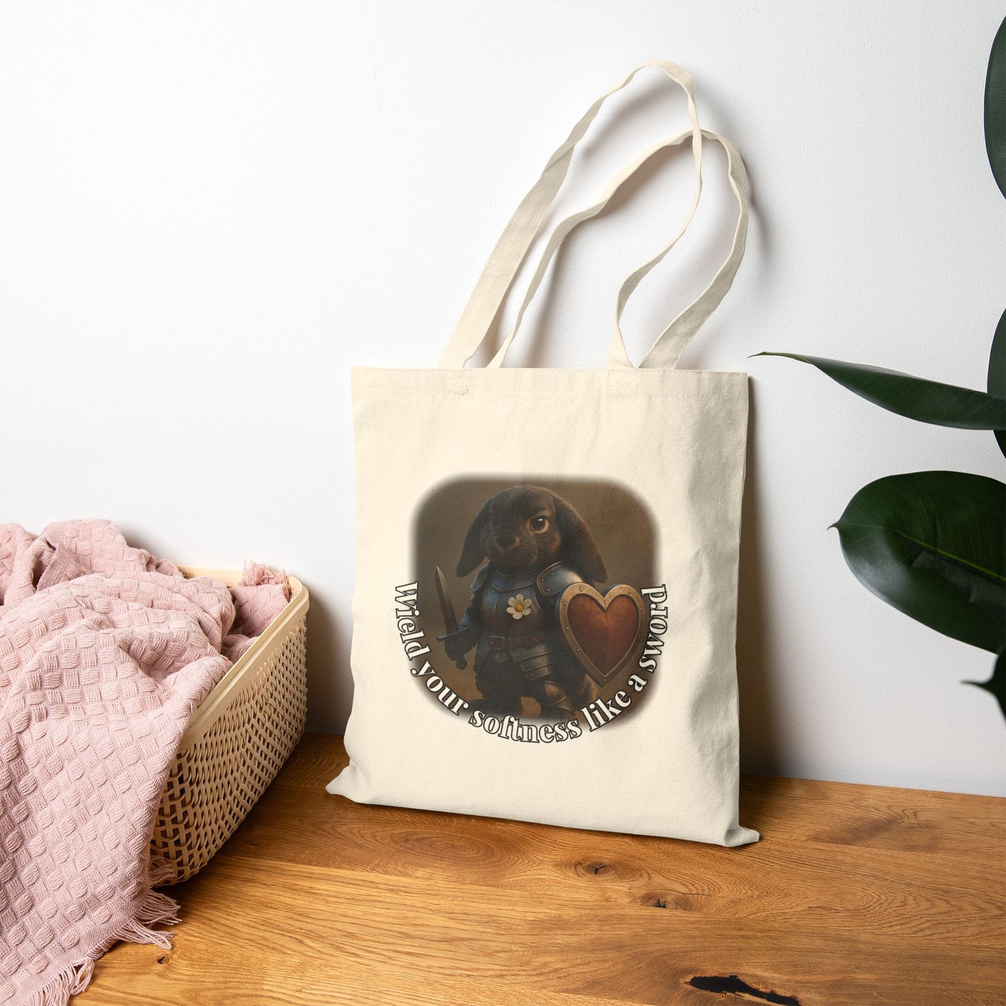 Bunny Warrior Comfort Tote – Wear Your Softness Like a Sword