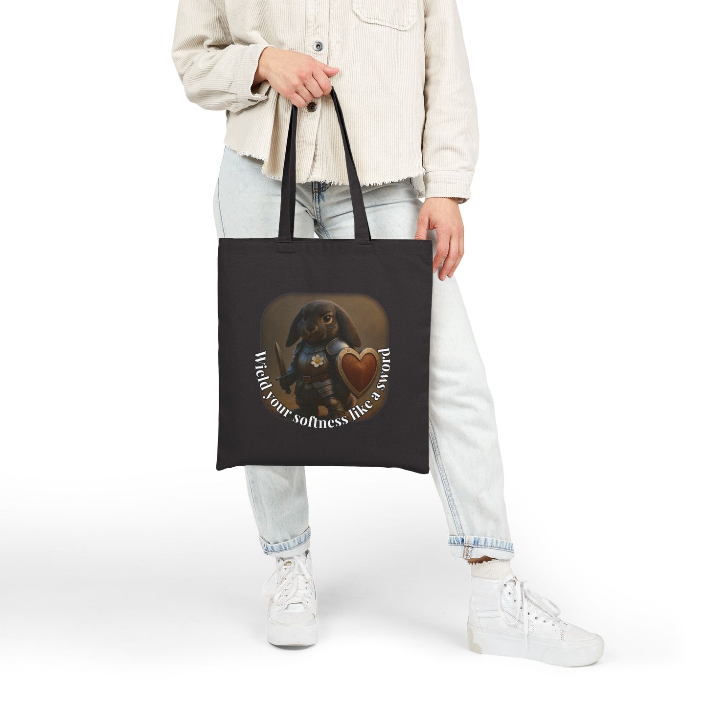 Bunny Warrior Comfort Tote – Wear Your Softness Like a Sword