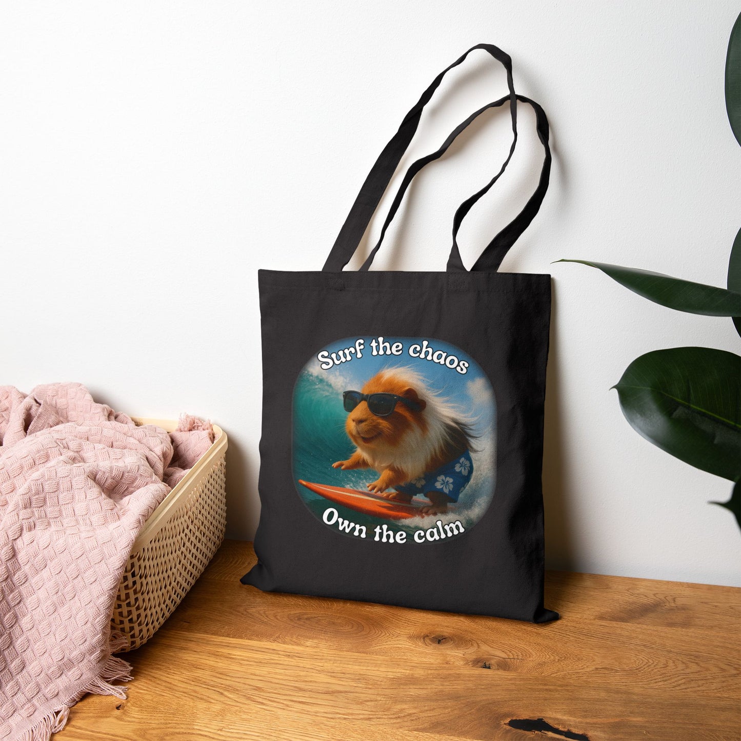 🐾 Surf the Chaos – Pigio the Original Wave Rider Tote 🐾