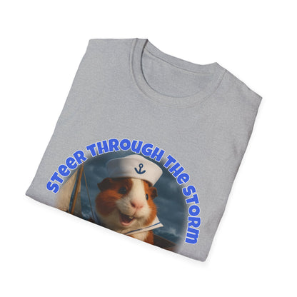 🐾 Steer Through the Storm – Sailor Joe the Little Captain Guinea Pig Tee 🐾- Rescue Collab