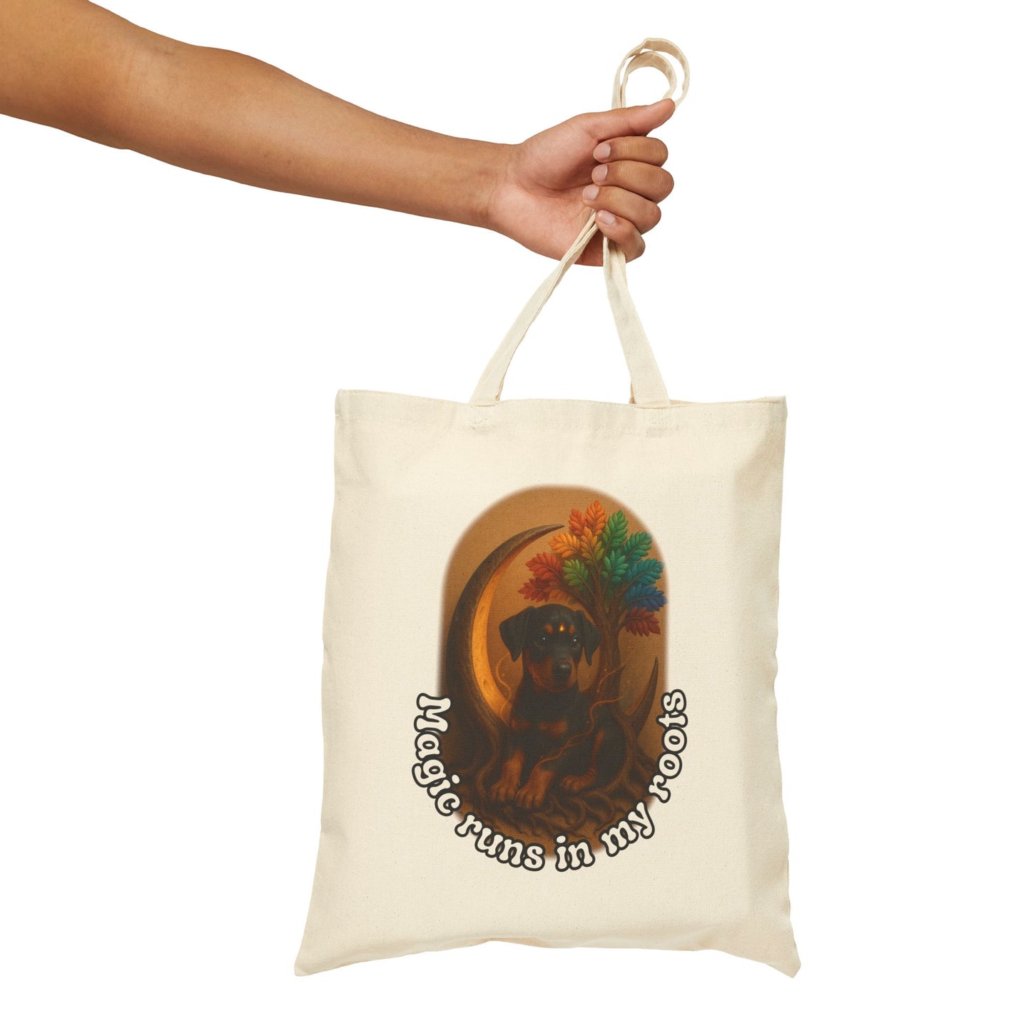 Ancestral Doberman Pup Power Tote – Magic Runs in My Roots