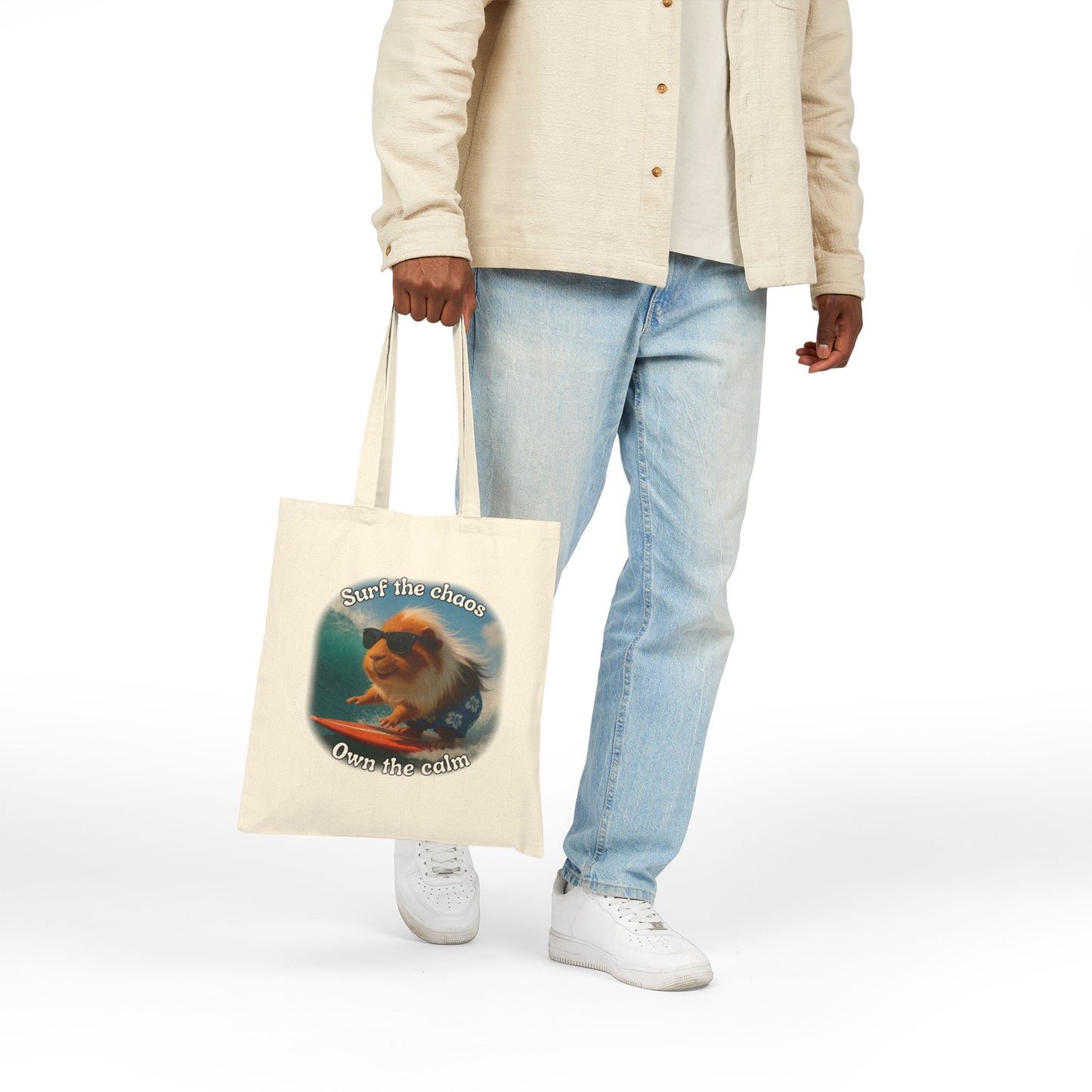 🐾 Surf the Chaos – Pigio the Original Wave Rider Tote 🐾