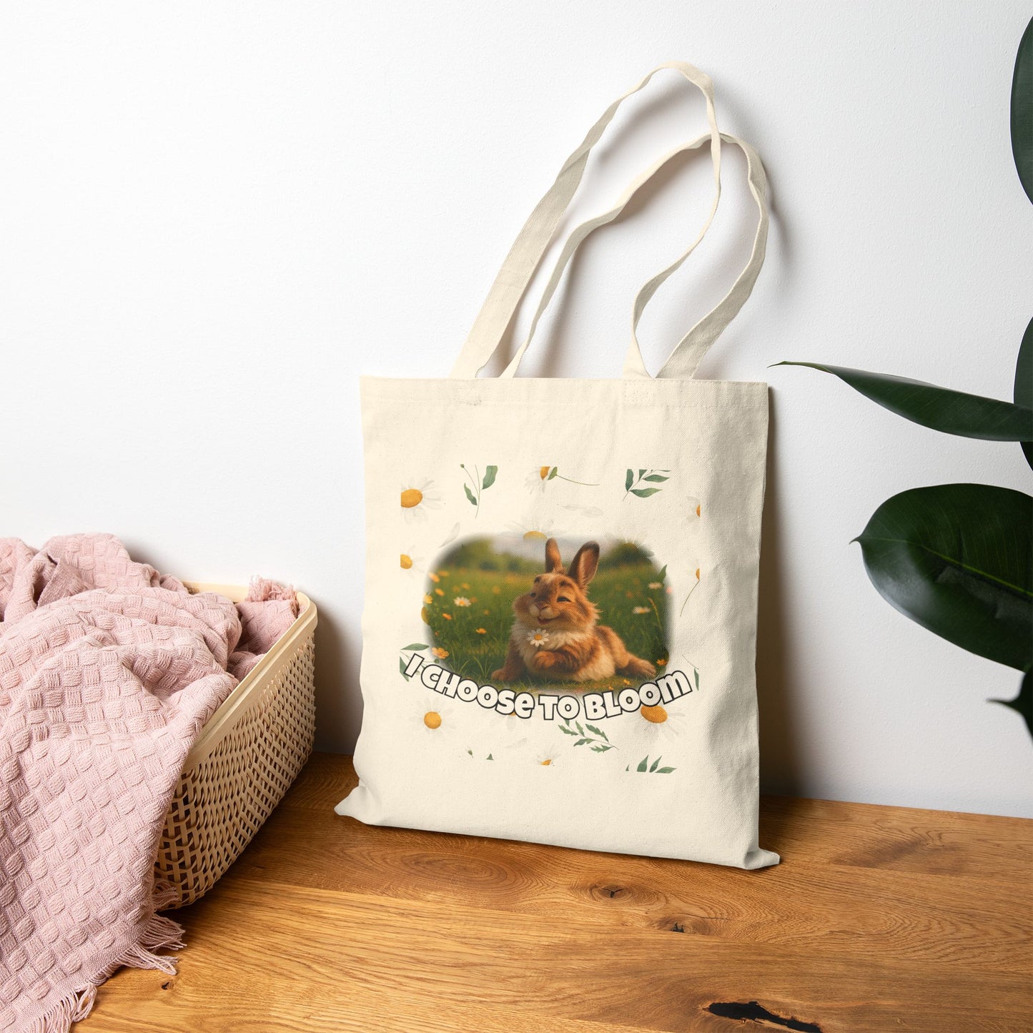 Floral Bunny Courage Tote – Choose to Bloom