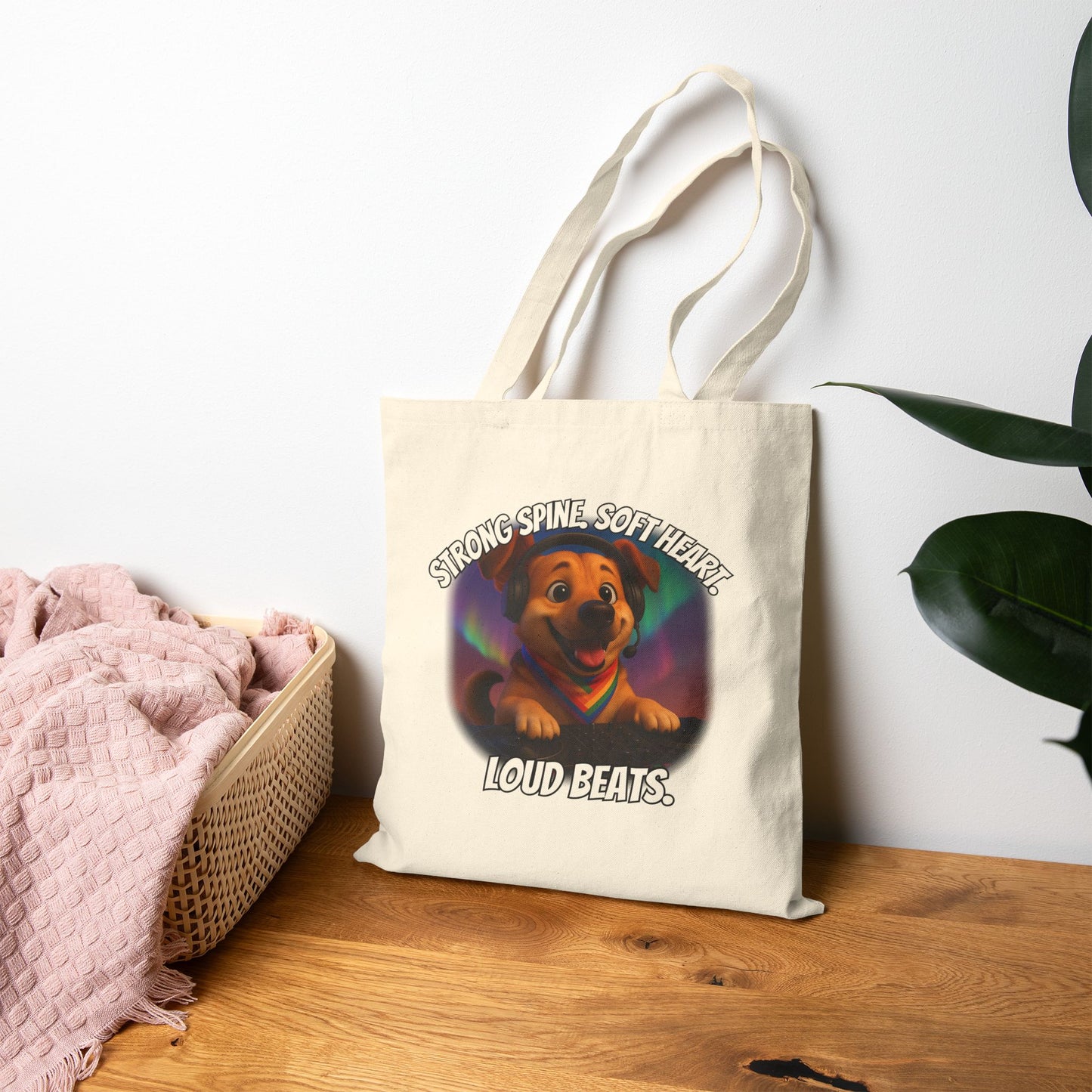 Soft Heart Loud Beats Pup Tote – Strong Spine Energy