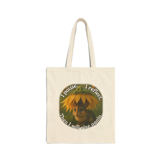 Pause & Rise – Sunflower Bunny Reflection Tote