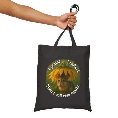 Pause & Rise – Sunflower Bunny Reflection Tote