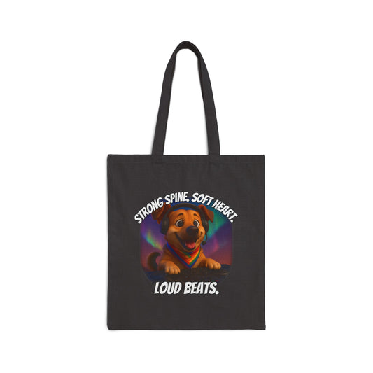 Soft Heart Loud Beats Pup Tote – Strong Spine Energy