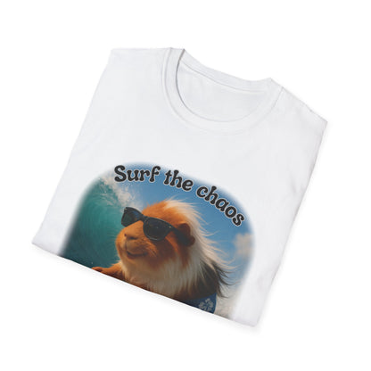 🐾 Surf the Chaos – Pigio the Original Wave Rider Tee 🐾- Rescue Collab