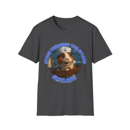 🐾 Steer Through the Storm – Sailor Joe the Little Captain Guinea Pig Tee 🐾- Rescue Collab