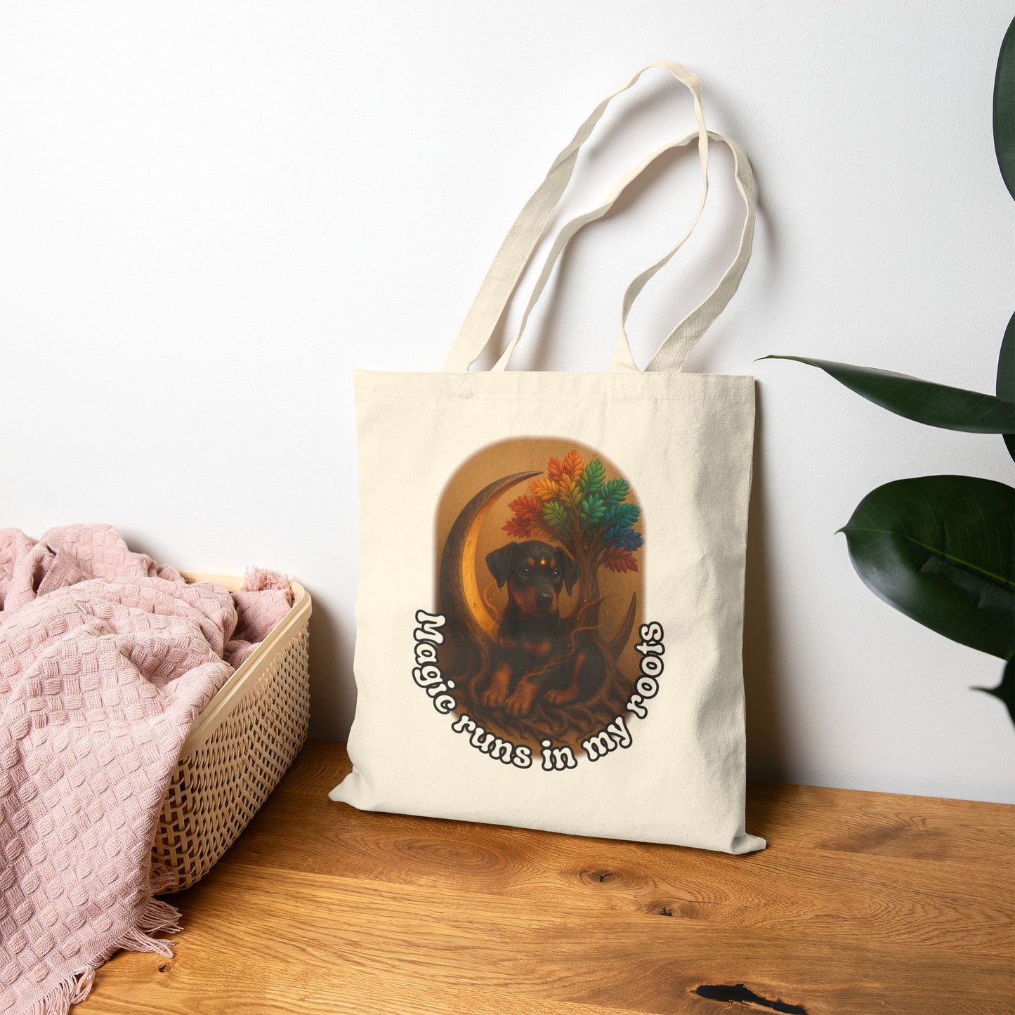 Ancestral Doberman Pup Power Tote – Magic Runs in My Roots