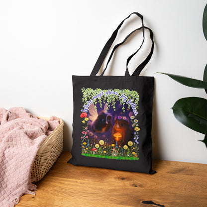 Where Magic Grows, Joy Follows – Whimsical Guinea Pig Tote