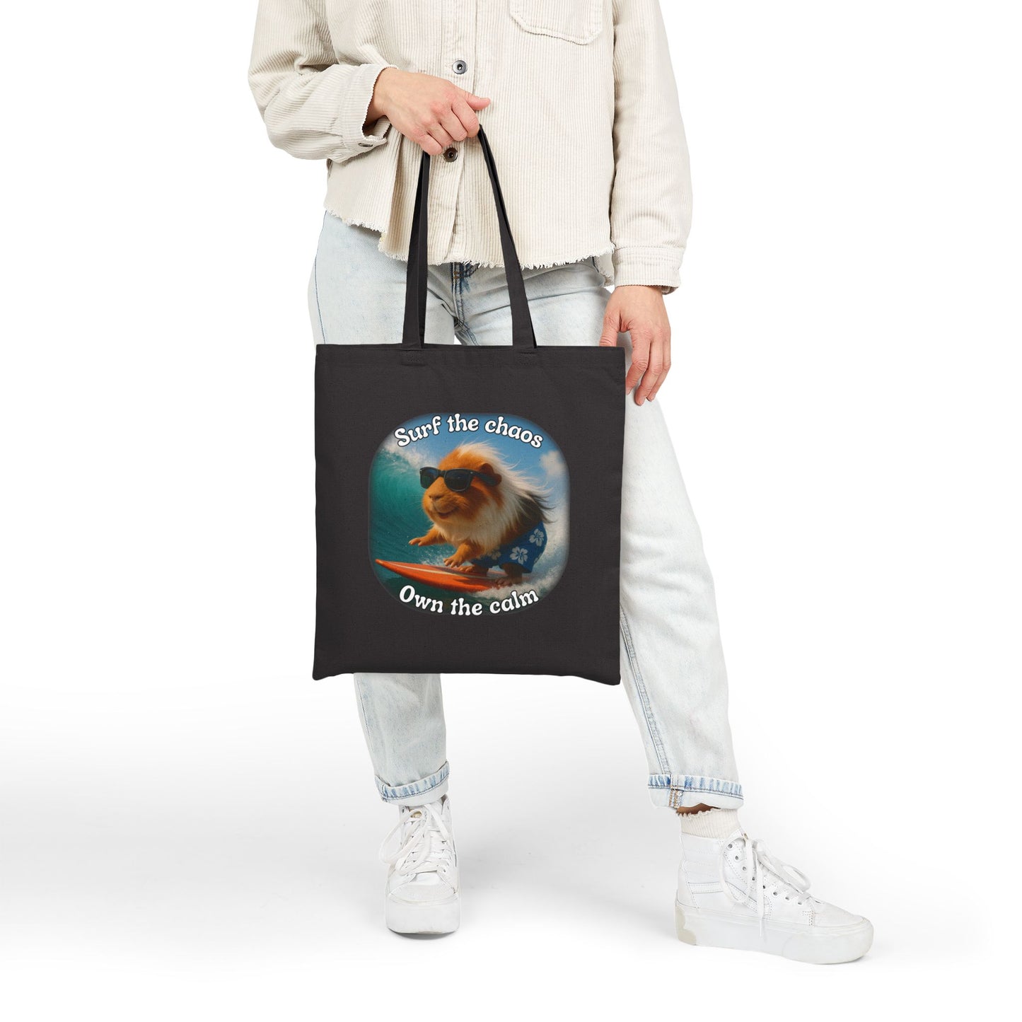 🐾 Surf the Chaos – Pigio the Original Wave Rider Tote 🐾